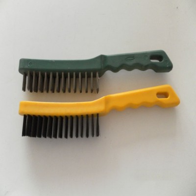 plastic handle steel wire abrasive brush with a hole in the handle head