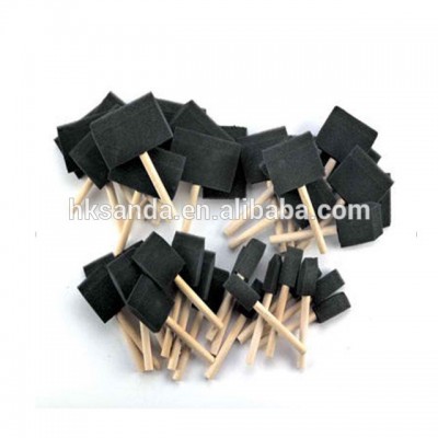 wooden handle mini black hign density foam paint brush