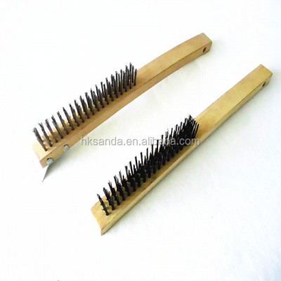 High Quality Professional Wooden Handle Steel Wire Brush