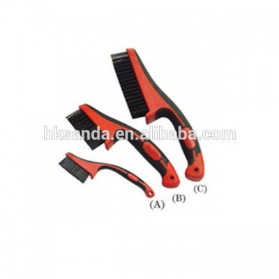 two color soft grip steel wire brush