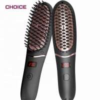 Custom ICD Hair Straightening Brush Portable Steam Comb Mini Beard Styler Ionic Mini Electronic Hair Brush